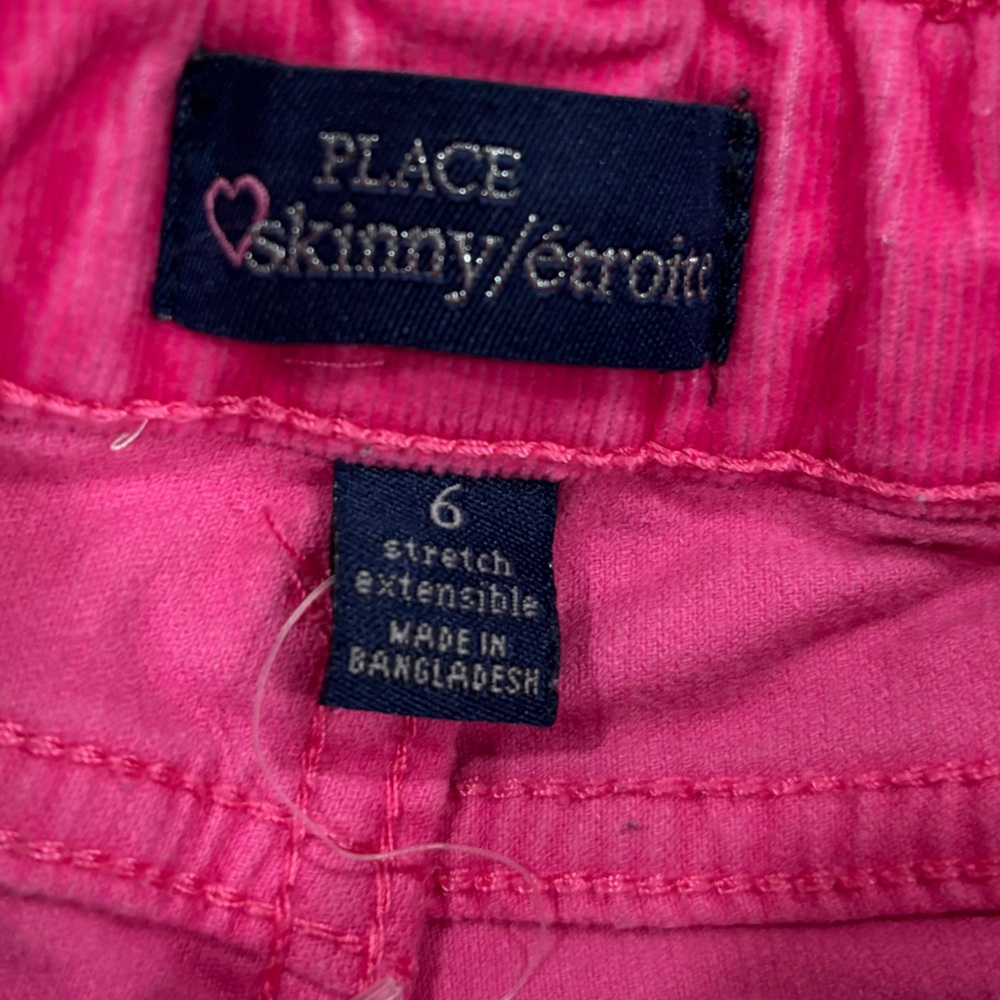 PLACE Hot Pink Skinny Corduroy Adjustable Fit Size 6 - Picture 11 of 13